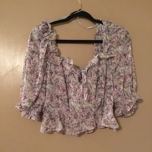 ASRT floral purple blouse